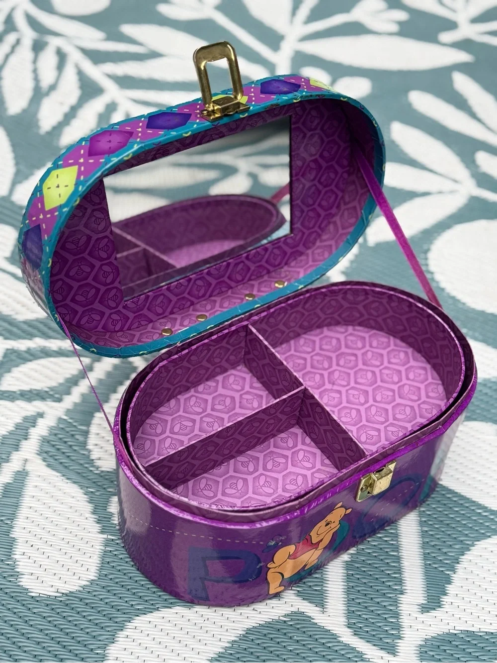 Winnie the Pooh Purple Carry Case with Gold Latch